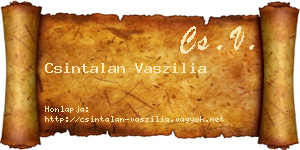 Csintalan Vaszilia névjegykártya